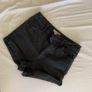 Azure Skies High Waisted Black Shorts
